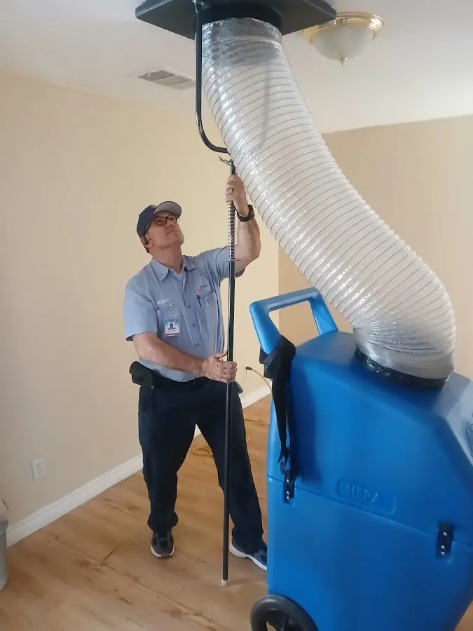 HVAC Installation technician using HEPA equipment in Magnolia
